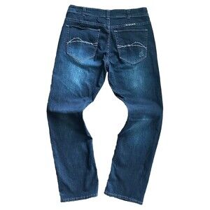Y2K B. Tuff Barbed Wire Dark Wash Western Embroidered Jeans